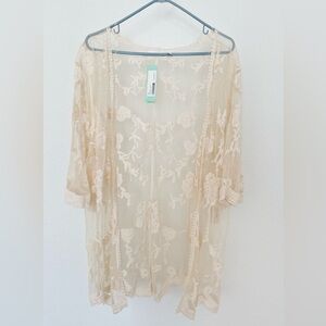 Elegant Cream Lace Cardigan